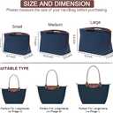 Felt Purse Organizer Insert for Longchamp Le Pliage L Bag Handbag Leather edge Longchamp Organizer Insert (DarkBlue, Large)