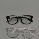 Blue Light Blocking Glasses - Fashion Square Eyeglasses, Anti UV Ray Computer Gaming Glasses Blue Blockers for Women/Men (*Black & Transparent)