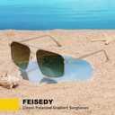 FEISEDY Vintage Polarized Aviator Sunglasses Men Women Classic American Gradient Lens UV400 Protection B0273