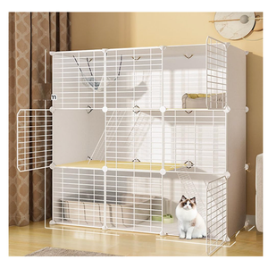 FDSDEFEN 3Tier White Cat Cage Indoor DIY Playpen  Detachable Metal Wire Kennels Enclosure (3Tier White)