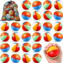 Hungdao 12 Pcs Beach Stress Balls 2.5 Inch Mini Relief Stress Ball Rainbow Beach Swimming Pool Game Toy Foam Sports Toys with Storage Bag for Summer Birthday Party Favor