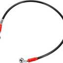 X AUTOHAUX 65cm 25.59" Length 10mm ID Motorcycle Hydraulic Brake Line Oil Hose Pipe 28 0 Stainless Steel Braided Cable for ATV Motocross Sport Bikes Black