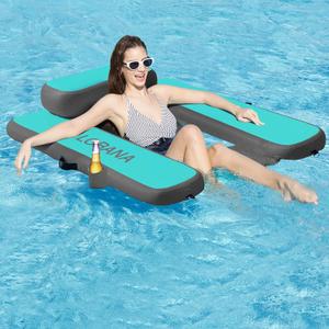 CALOBANA Inflatable Floating Chair, Heavy Duty Pool Floats Adult Lounger, Portable Water Float Chair for Swimming Pool, Lake and Beach, 50"L x 45"W