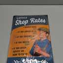 LANOLU Mechanic Hourly Rate Sign, Funny Man Cave Gifts for Garage, Shop Signs For Workshop, Funny Garage Signs for Men, Metal Signs Vintage 12x8", Set of 2