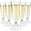 50 Pack Plastic Champagne Glasses 5 OZ Clear Disposable Champagne Flutes Plastic Mimosa Cups Acrylic Wedding, Toasting Glasses for Party, Birthday, Cocktail Cups Bulk