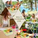 Divided Chilled Serving Tray for Parties,Ice Chilled Party Platter,Ice Serving Bowl with Lid and Handle,Charcuterie Serving Board,Cold Dish Dip for Fruit Seafood Vegetable Shrimp Cocktail Appetizer... (Green)