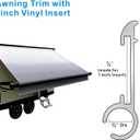 RV Awning Trim, Aluminum RV Insert Roof Trim, 51" Length Black Camper Trailer Awning Rail (2 Trim Pieces, Black)