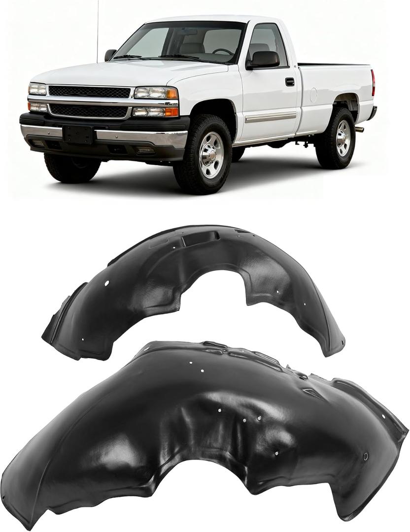 Front Fender Liner Inner Compatible with 2001-2007 Chevy Silverado/GMC Sierra 2500 HD 3500 Replacement for 15268589 15132711 GM1248165 GM1249165 (Driver & Passenger Side)