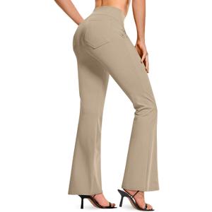 TSLA Women's Yoga & Dress Pants, Office Business Casual Work Slacks, Stretch Straight Leg/Bootcut Pants with 4 Pockets, XS 