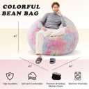 Rainbow Bean Bag Chair, Luxurious Floor Sofa with Memory Foam Filler, 41 Inches