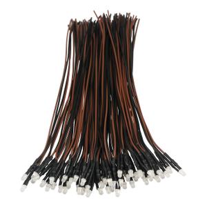 50pcs 12 Volt 3mm Warm White LED Lights Emitting Diodes Pre Wired 7.9 Inch DC 12v LED Light Diffused Colored Lens Small LED Lamps