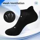 BAMBOO COOL Men's Ankle Socks Athletic Low Cut Heel Tab Cushioned Moisture Wicking, Running Arch Support Breathable, 8 Pack (Black, L)