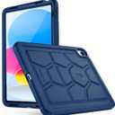 Poetic TurtleSkin case for New iPad (A16) 11th / 10th Generation (2025/2022), Heavy Duty Shockproof Kids Friendly Silicone Case Cover, Only Compatible with New iPad 11/10.9 Inch, Navy Blue