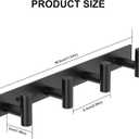 PMMASTO Coat Rack Wall Mounted, 4 "T Shaped Wall Hooks for Hanging, Heavy Duty Stainless Steel Coat Hook Rail for Hat Towel Robes in Bathroom Kitchen Mudroom Entryway (Black, 1 PC)