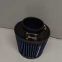 Cone Air Filter 3 inch Inlet, Premium 6.5" Tall High Airflow Mesh Top Clamp-on Short Engine Replacement, Washable Reusable Tapered Pod Filter, Universal Fit (Blue)