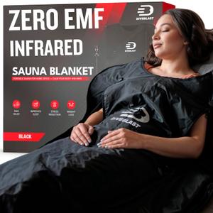 Near Zero EMF Far Infrared Sauna Blanket for Home  71x35.5 in Portable Infrared Sauna Bag for Wellness  Detoxify, Cleanse and Burn Up to 600 Calories per Session  Black