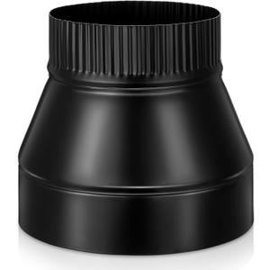Moxweyeni 7" to 6" Stove Pipe Reducer Black Matte Pipe Reducer Black Duct Adapter for Connecting Stove Flu to Chimney for Proper Ventilation for Chimney Conversion