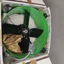 Hiorucet Upgraded 15 Inch Gable Vent Exhaust Fan, 1650CFM 2500 SQF High Performance Low Noise Attic Gable Mount Fan with Adjustable Thermostat, 14 Inch Blade and Permanently Lubricated Motor, Green.