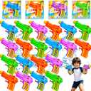 24 Pack Mini Water Gun Bulk Color Small Plastic Squirt Water Guns with Cards Plastic Bags for Kids Summer Outdoor Activities Beach Pool Party Favors 2026