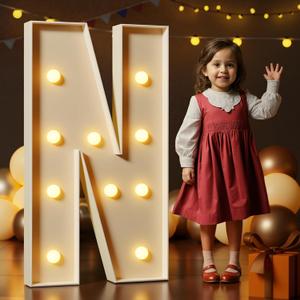 Marquee Letters 4 Feet Tall Large Light Up Letters N Happy Birthday Decorations Marry Me Engagement Party Decor Yellow Light Birthday Decorations Balloon Arch Kit Foam Sign N