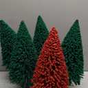 Holiday Home Christmas Bottle Brush Tree With Wood Stand 4 Green and 1 Red