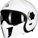 TRIANGLE Open Face Motorcycle Helmet Half for Men and Women Cruiser Scooter Street Bike DOT Approved (XX-Large, White)