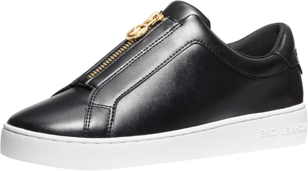Michael Kors Women's Keaton Zip Slip on Sneaker Lace Up (Size 6.5, Black)