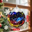 3 x Space Milky Way Stained Glass Ornament  Christmas Ornament, Christmas Tree Decoration & Galaxy Home Decor, Xmas Gift, Housewarming Gift, Gifts for Space Lovers, Friends or Family