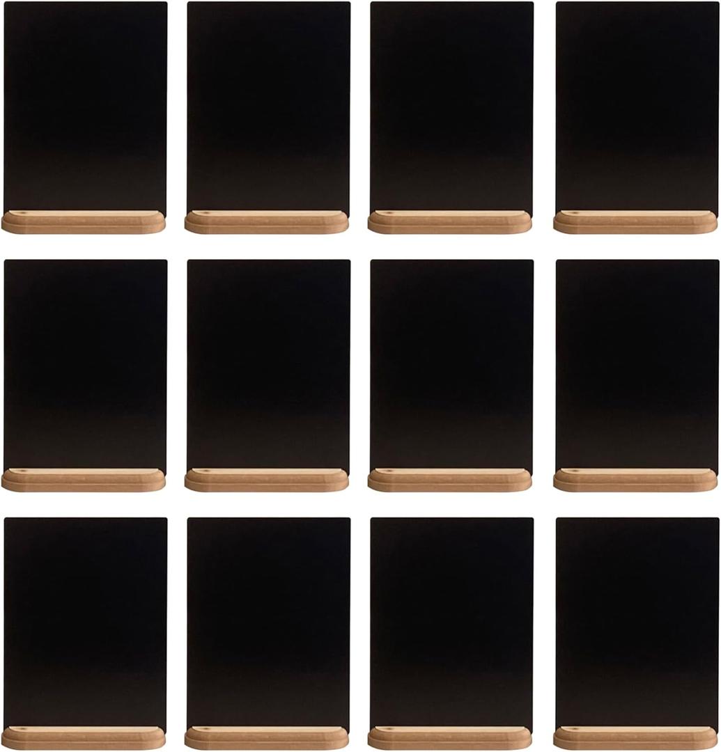 12 Pack Chalkboard Signs with Stand 8"x10" Tabletop Chalkboard for Restaurant, Wedding, Bar Countertop, Banquet, Coffee Shop