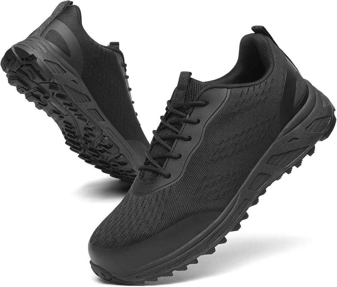 VikoViren Steel Toe Shoes for Men Women Comfortable Lightweight Safety Work Shoes Non Slip Puncture Proof Indestructible Construction Steel Toe Sneakers, 9.5