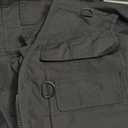 Men's Stone Washed Denim Multi-pocketed Fishing Work Outerwear Vest, Black, XL