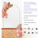 7.2FT Wedding Arch Backdrop Stand and Beige Arch Cover, Beige Spandex Fitted Backdrop Cover and Gold Wedding Arch Frame for Birthday Party Wedding Ceremony Bridal Baby Shower, Parties Decoration.