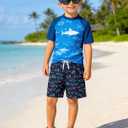 Boys Swim Trunks with Compression Liner Swimming Shorts Quick Dry Bathing Suit for 7-20 Years