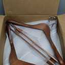 TOPIA HANGER Wide Shoulder Wooden Hangers, Suit Hangers with Non Slip Pants Bar & 360 Swivel Hook, Solid Wood Heavy Duty Coat Hanger, 6 Pack (Walnut)-CT02WA