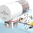 Automatic Fish Feeder Dispenser for Aquarium, 200ml Large Capacity Auto Turtle Fish Feeder for Small Tank, Battery Powered Food Feeding Timer for Flakes Pellet Vacation, Batteries Included (Button)