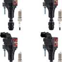 Pindex 4 Pack UF491 Ignition Coil Pack 12578224 and Spark Plugs XP5263 Coil Pack Kits Compatible with Chevy Equinox 10-17 Malibu 08-14 GMC Terrain 10-17 Buick Verano 12-17 2.0L 2.2L 2.4L L4