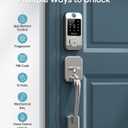 Wi-Fi Front Door Lock Set - HEANTLE Smart Locks for Front Door Built-in WiFi Keyless Entry Deadbolt with Handle Set Fingerprint Smart Electronic Deadbolt, Works with Alexa & Google Assistant Silver