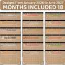 2026-2027 Teacher Planner Large Desk Wall Calendar with 18 Month from January 2026 to June 2027 Retro Holiday Monthly Hanging Calendar Perfect for Home Office Classroom 17 x 11 Inches