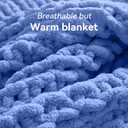 Negwoo Chunky Knit Throw Blanket, 50''*60'' Knitted Throw Chenille Yarn for Bed Couch, Handmade Light Blue Crochet Big Thick Blanket, Machine Washable Cute Comfy Blanket for Home Decor