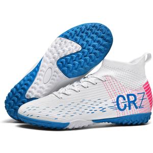 Soccer Cleats for Mens Womens Indoor Turf Soccer Shoes Youth AG TF Training Football Boots Unisex (9.5 Women/8 Men, 111 Tf White)