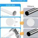 Adjustable Tension Curtain Rod 30 to 64 inches, Curtain Rod for Windows Tension Rod No Drill, Spring Tension Curtain Rod for Window, Bathroom, Doorway, White