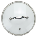 8 Inch Clear Glass Pot Lid for Frying Pan Replacement Cover Can Withstand 356°F (180℃) with Stainless Steel Arch Bridge Handle,Bright Silver