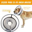 Inflatable Dog Cone Collar with Detachable Transparent Shield, Adjustable Dog Donut Collar to Stop Licking After Surgery.Soft Dogs Cone Alternative for Small Medium Large Dogs(Neck 12-15 inch) (Gray)