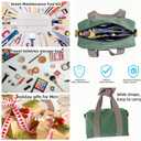 16 Inch Canvas Tool Bag, Small Tool Bag for Men, Large Capacity Wide Mouth Tool Organizer Tote Bag for Storage Hand Tools Wrenches (Green, 16 Inch)