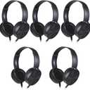 5 Pack Kids Headphones Bulk for School Classroom, Durable Students Wired Headset for Children Toddler Teen Boys Girls and Adult, Comfort On Ear Earphones for Laptop PC Chromebook (LS450, 5 Black)