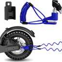Ainiv Disc Brake Lock, Anti-Theft Cable Lock for E Scooter, Bike, Electric Bike, Skateboards, Strollers, Lawnmowers - Waterproof 5FT /12mm Cable with 2 Keys - Blue