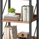 HOOBRO Bookshelf, 3-Tier Industrial Bookcase, Book Shelf Storage Organizer, Small Bookshelf with Metal Frame for Living Room, Bedroom, Home Office, Kitchen, Rustic Brown and Black BF71SJ01 (16.5"L x 11"W x 28.5"H)