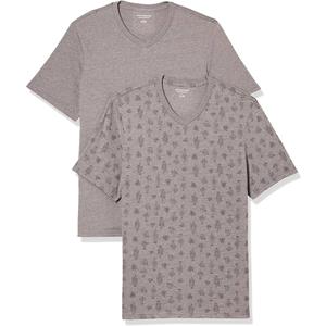 Amazon Essentials Men's V-Neck Short-Sleeve T-Shirts, Pack of 2 OEKO-TEX STANDARD 100,Regular fit, XS