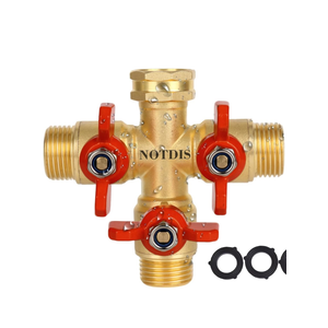 3 Way Hose Splitter, Solid Brass High Volume 3 Way Hose Splitter Valve with Metal Handle, Heavy Duty High Flow Spigot Splitter