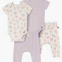 Modern Moments by Gerber baby-girls Viscose 4-pack Short-sleeve Bodysuit & Pant Set 6-9M